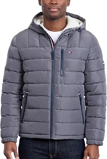 Tommy Hilfiger Men's Medium Weight Sherpa Lined Hooded Down Jacket (Pack of 1)