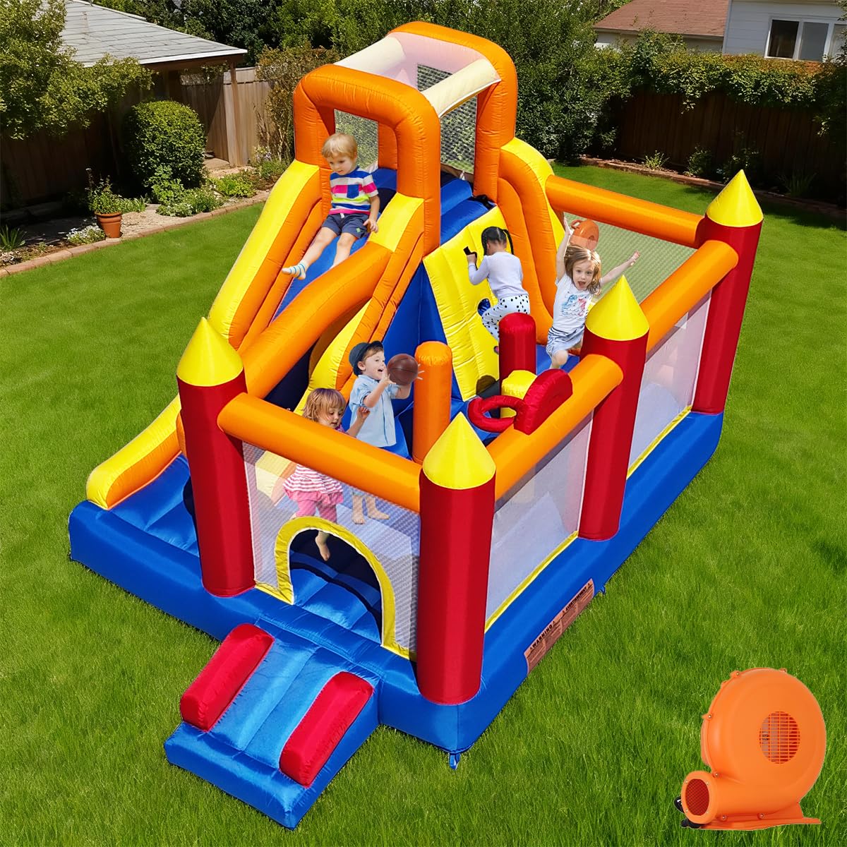 Baralir Inflatable Bounce House with 9 * 4.8 Ft Oversized Jump Area, 88'' Extra-