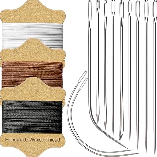 VONEEDL Upholstery Repair Kit: Waxed Sewing Thread (3 Colors) & Heavy Duty Needles (11 PCS) for Leather, Canvas & Quilting Thread