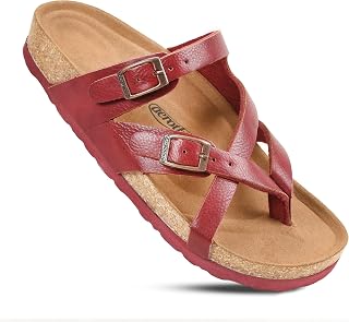 AEROTHOTIC Women's Comfortable Split Toe Slide Sandals