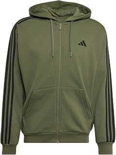 adidas Men's Essentials 3-Stripes Fleece Zip Up Hooded Jacket