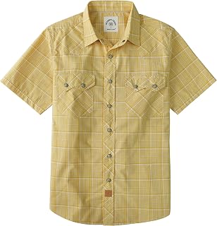 Dubinik® Pearl Snap Western Shirt for Men Short Sleeve 2 Sawtooth Pocket