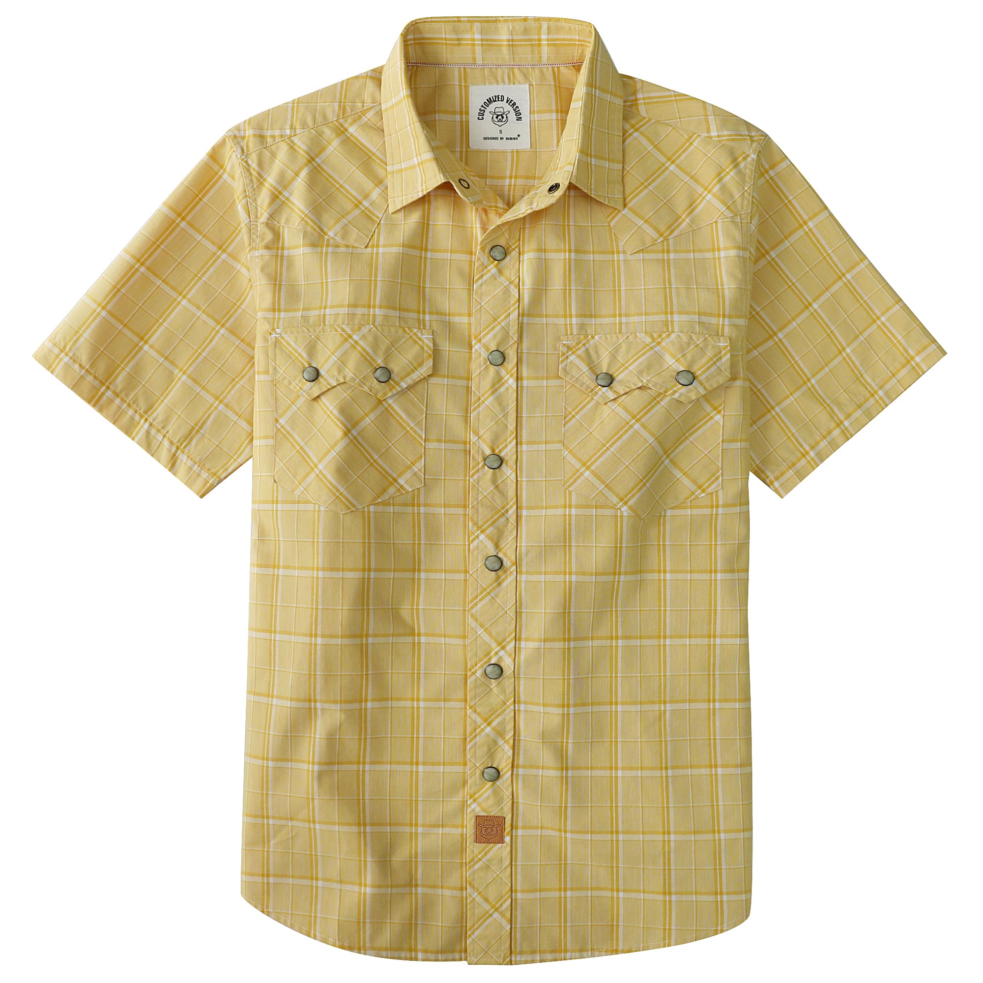 Dubinik® Pearl Snap Western Shirt for Men Short Sleeve 2 Sawtooth Pocket