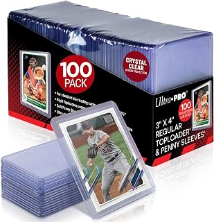 Ultra Pro 3" x 4" Clear Regular Toploader & Card Sleeves Bundle,100 Pack | Soft Protective Sleeves, Rigid Plastic Holders, Archival-Safe Material, Clear Display, Ideal For Collectors And Card Storage