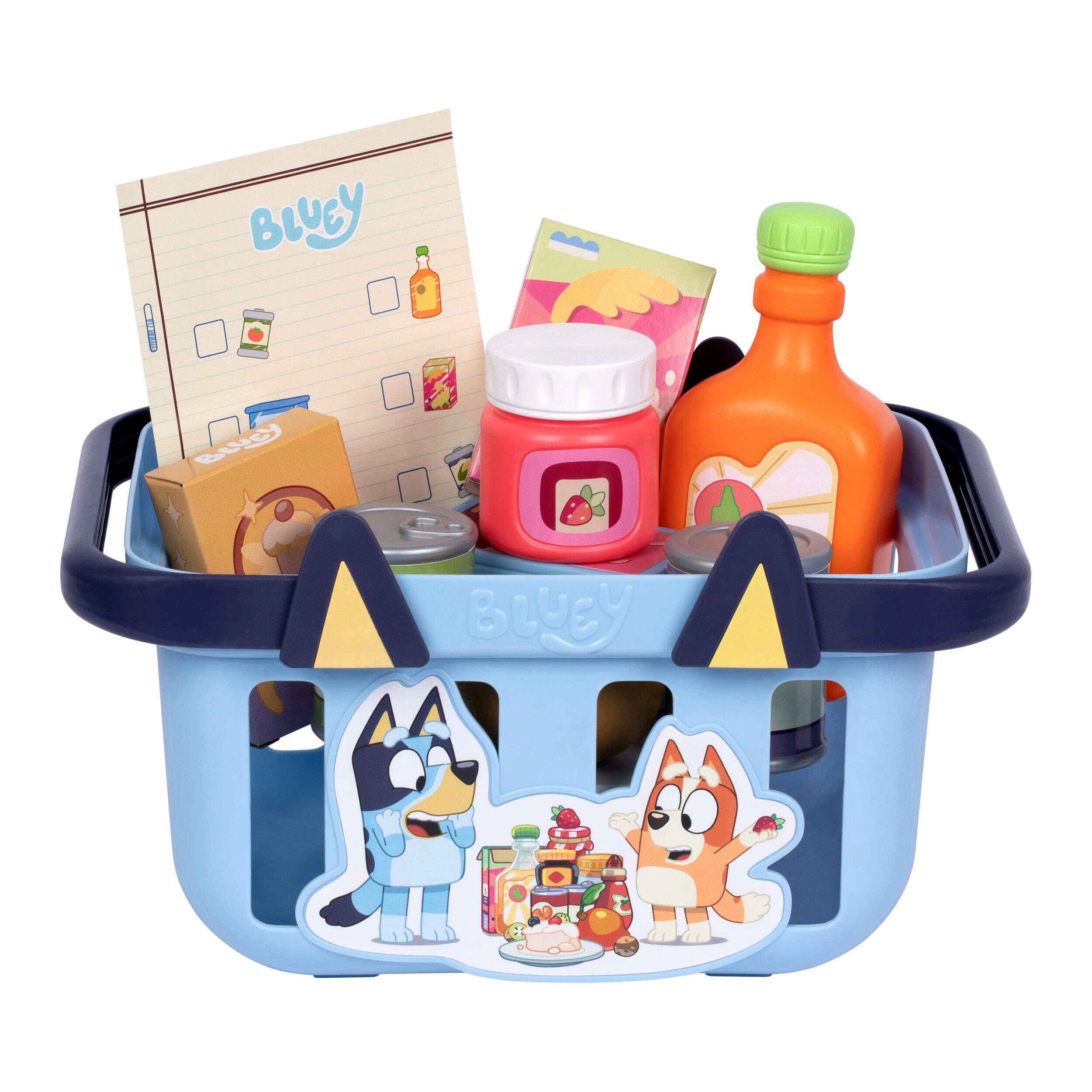 Bluey Shopping Basket, 9 Grocery Accessories, Toddler Pretend Play | Foldable ha