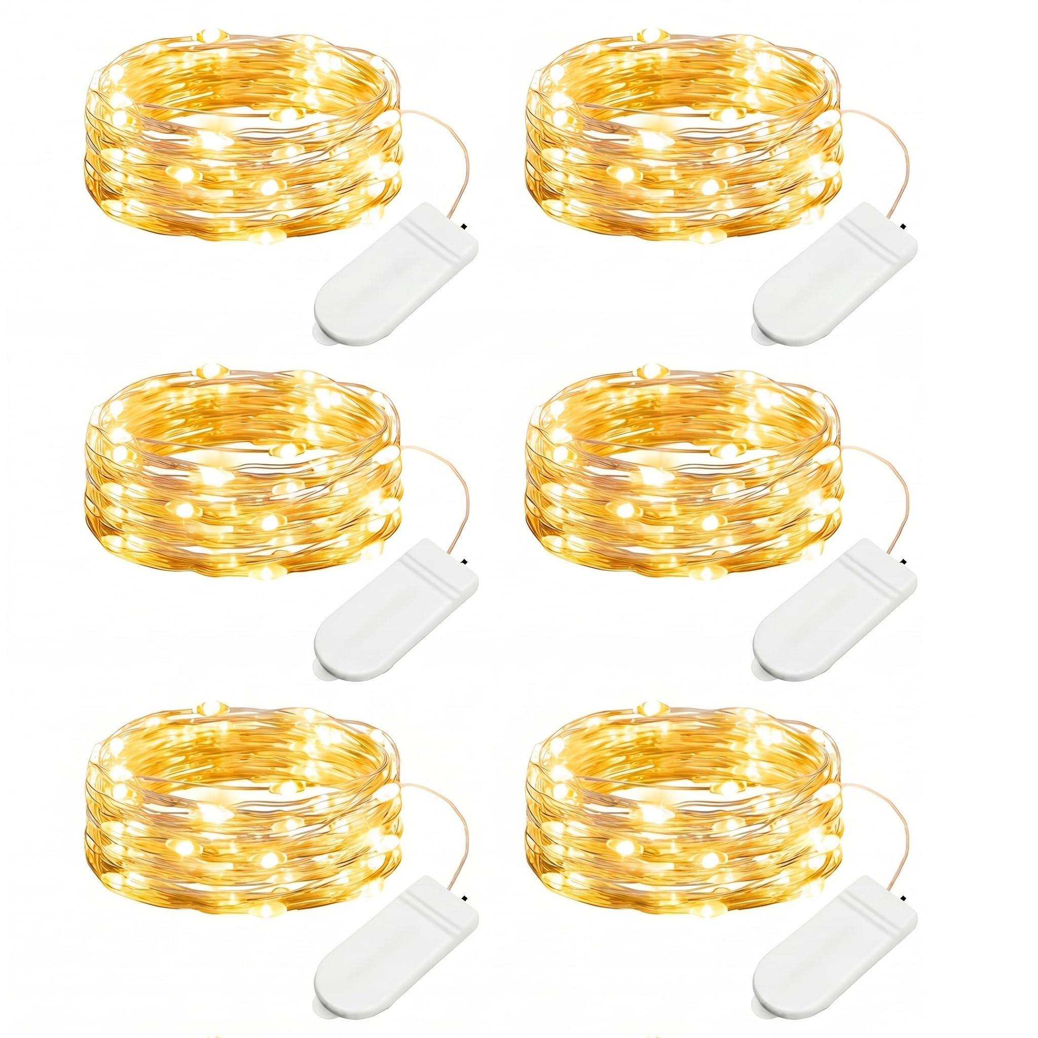 Minetom 6 Pack Battery Operated LED Fairy Lights for Christmas Decor | 20 LED Bu