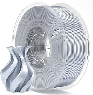 ELEGOO Silk PLA Filament 1.75mm Silver 1KG, Shiny 3D Filament Dimensional Accuracy +/- 0.02mm, 1kg Spool(2.2lbs) 3D Printing Filament Fits for Most FDM 3D Printers