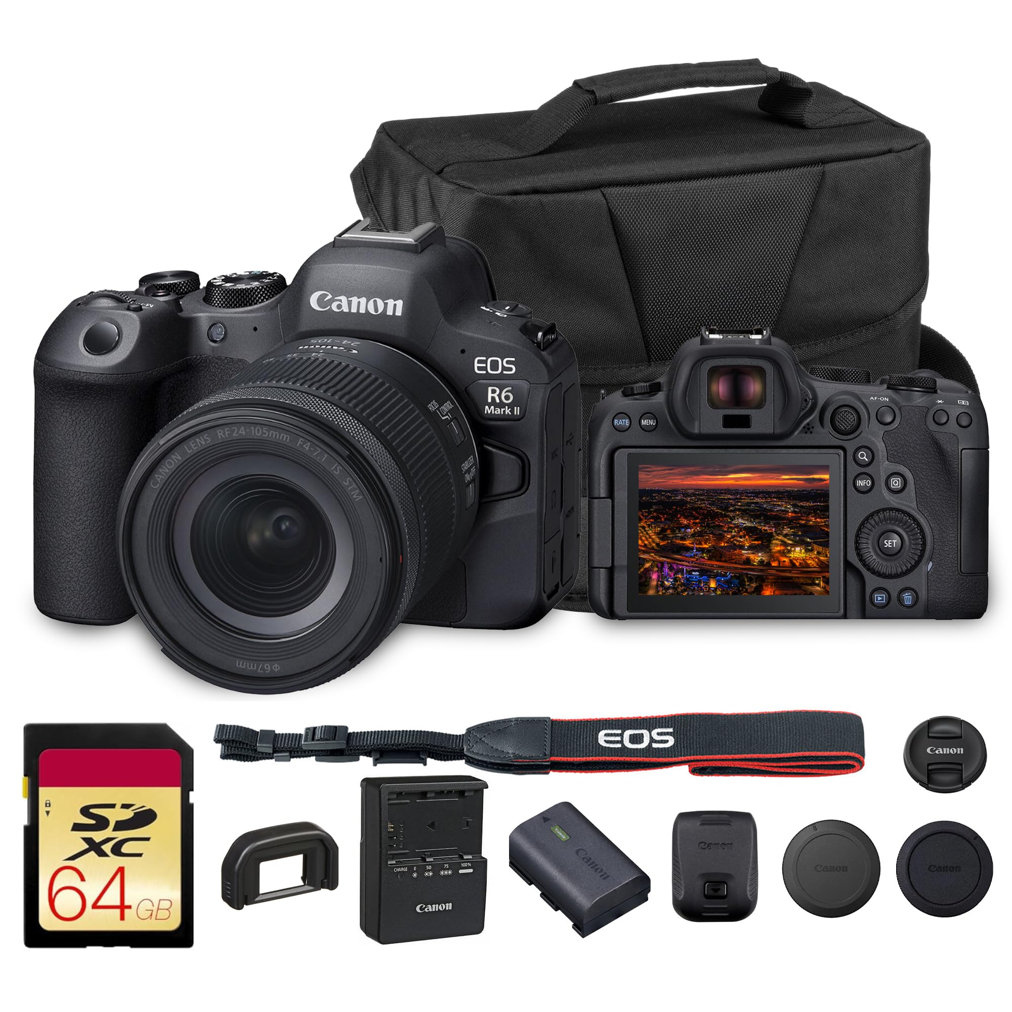 Canon EOS R6 Mark II Mirrorless Camera with 24-105mm Lens Bundle