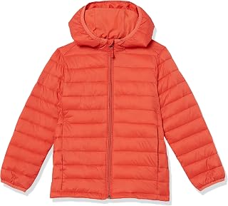 Amazon Essentials Boys' Lightweight Packable Water-Resistant Hooded Down Jacket