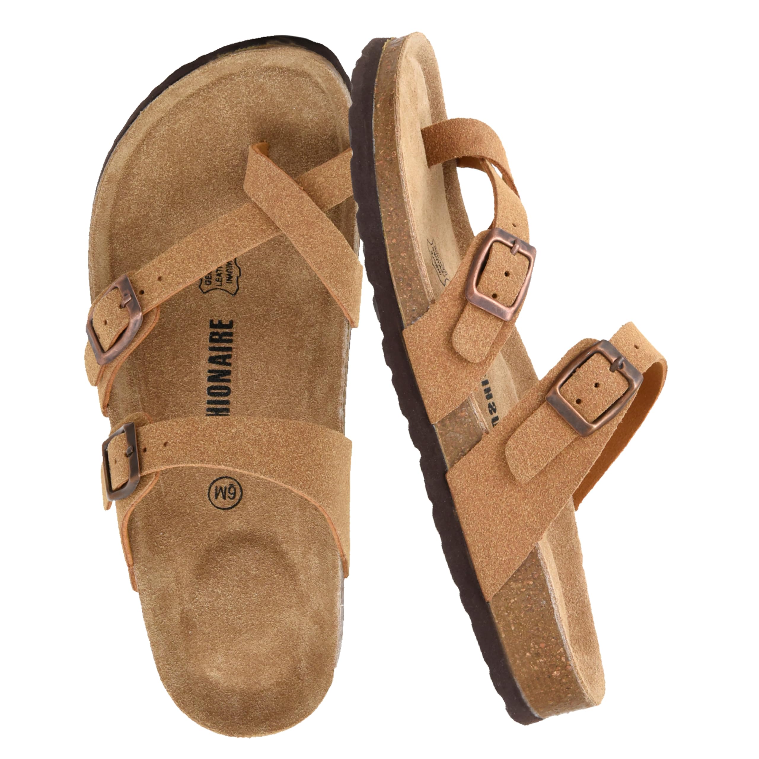 CUSHIONAIRE Women's Luna Cork Footbed Sandal with +Comfort