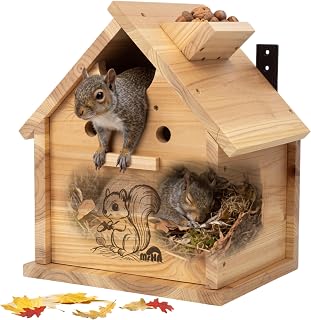 MrHN Squirrel House - Squirrel Houses for Outside Nesting | Squirrel House, Squirrel House for Outside, Squirrel Nesting Box