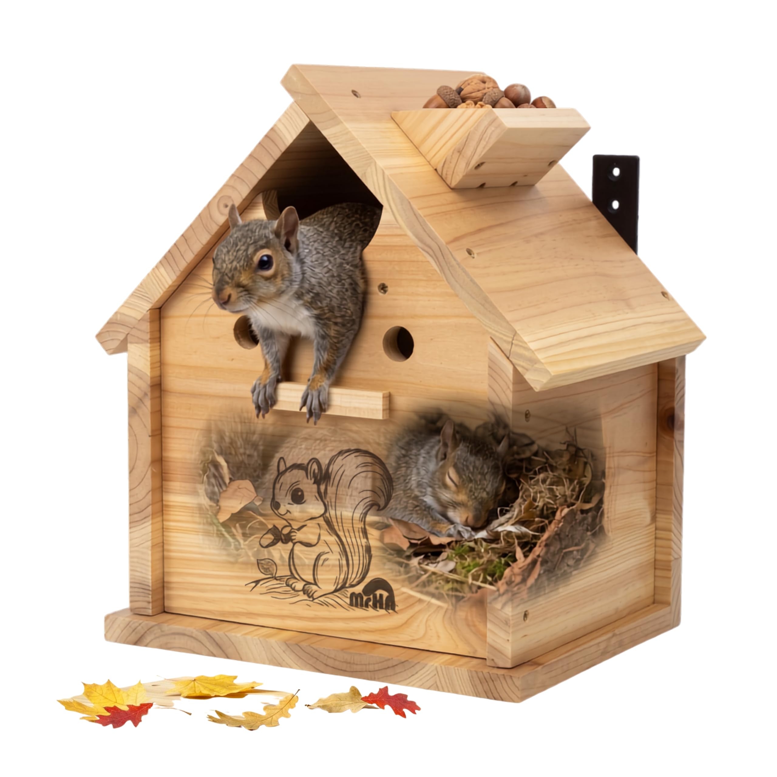 MrHN Squirrel House - Squirrel Houses for Outside Nesting | Squirrel House, Squi