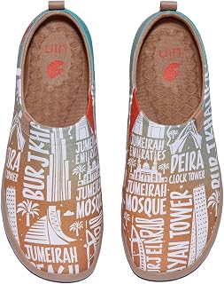UIN Comfortable Sneakers for Women Fish Travel Walking Shoes Painted Fashion Slip On Shoes
