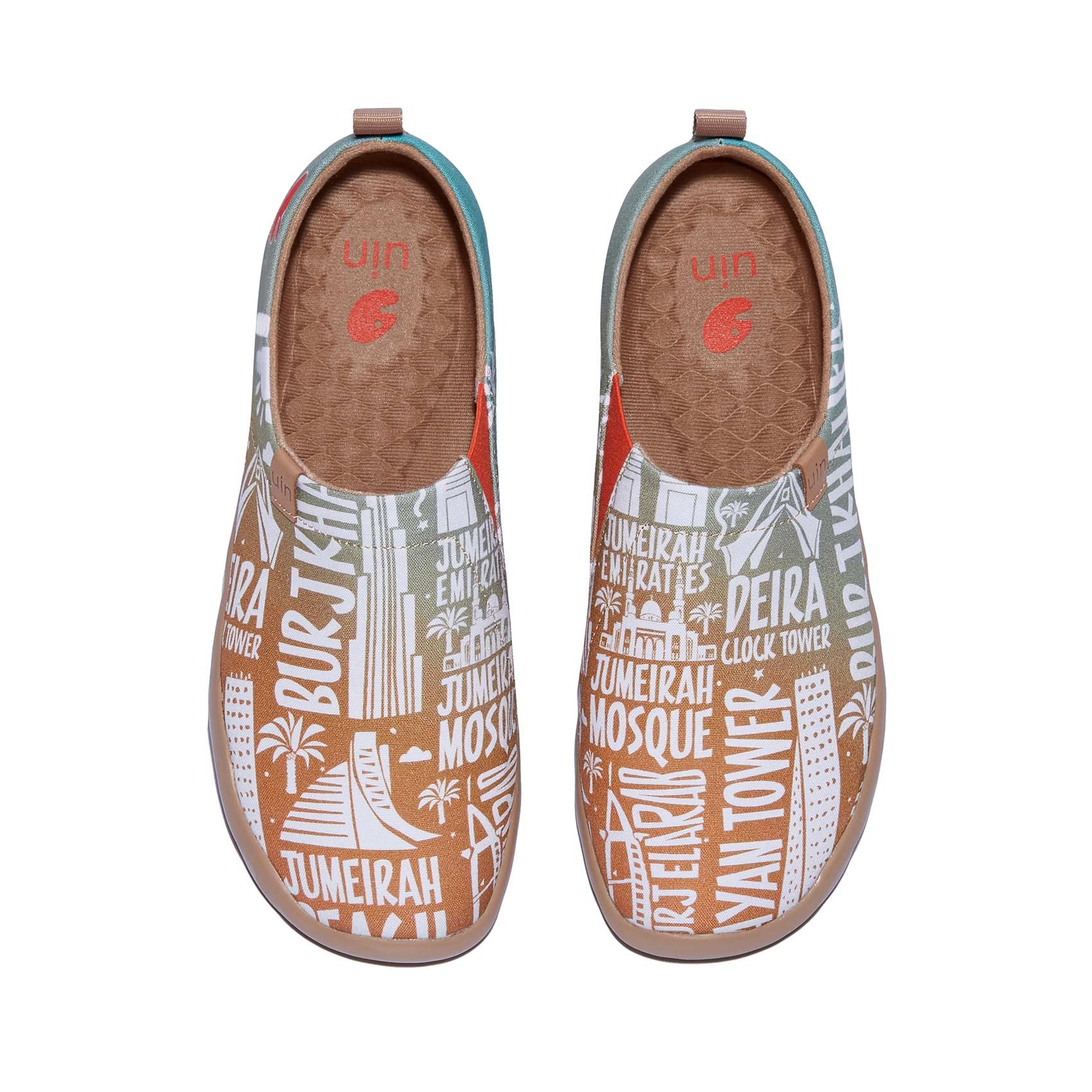 UIN Comfortable Sneakers for Women Fish Travel Walking Shoes Painted Fashion Sli