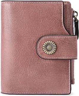 SENDEFN Women's Leather Wallet with RFID Blocking Small Coin Purse for Women, 10 Card Slots with 2 ID Window and 1 Zip Pocket