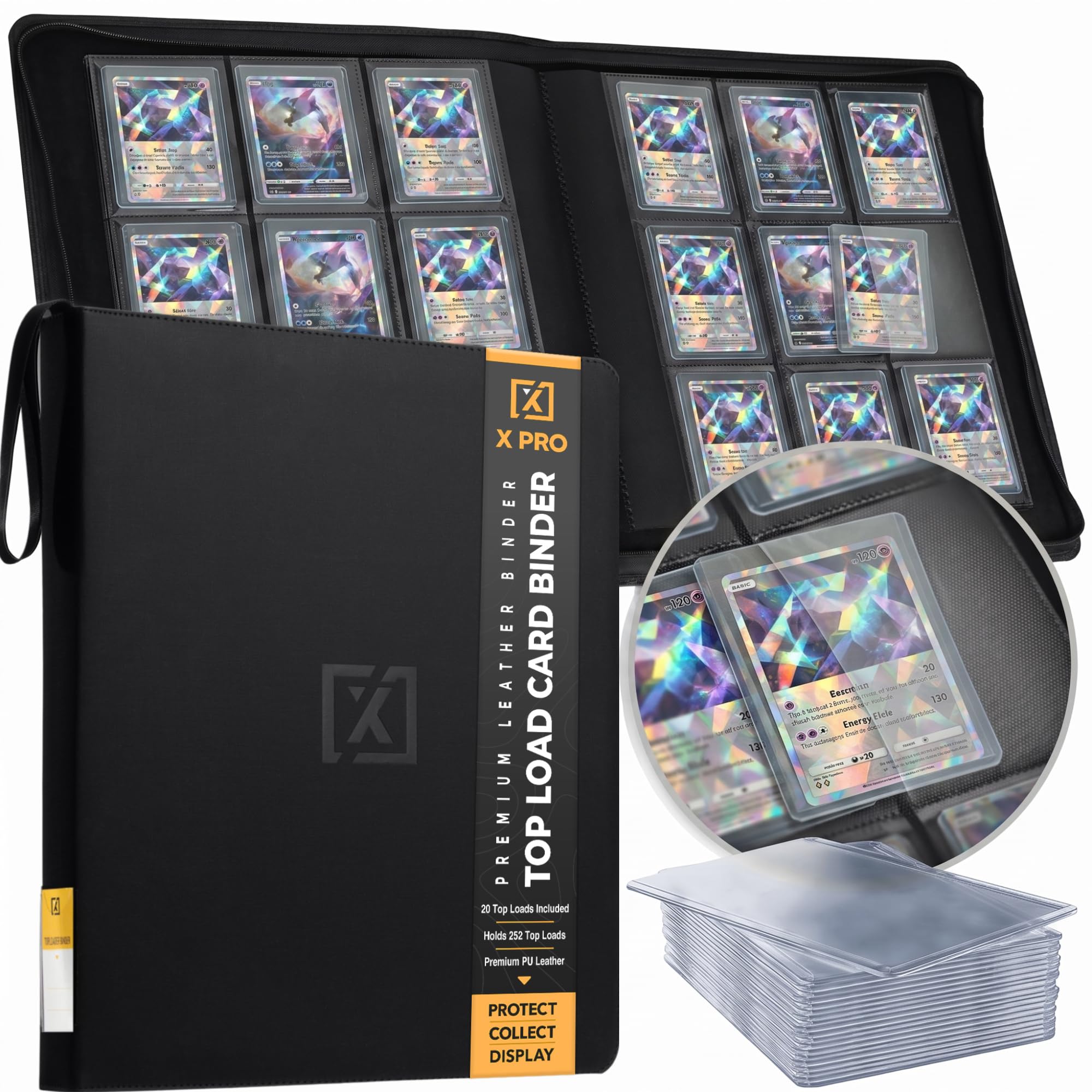 X PRO Top Load Card Binder - Compatible with Top-loading Card Cases - Fits 252 |