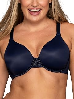 Vanity Fair Full Figure Beauty Back Smoothing Bra, 4 Way Stretch Fabric, Lightly Lined Cups Up To H Women's Molded Bra (Pack of 1)