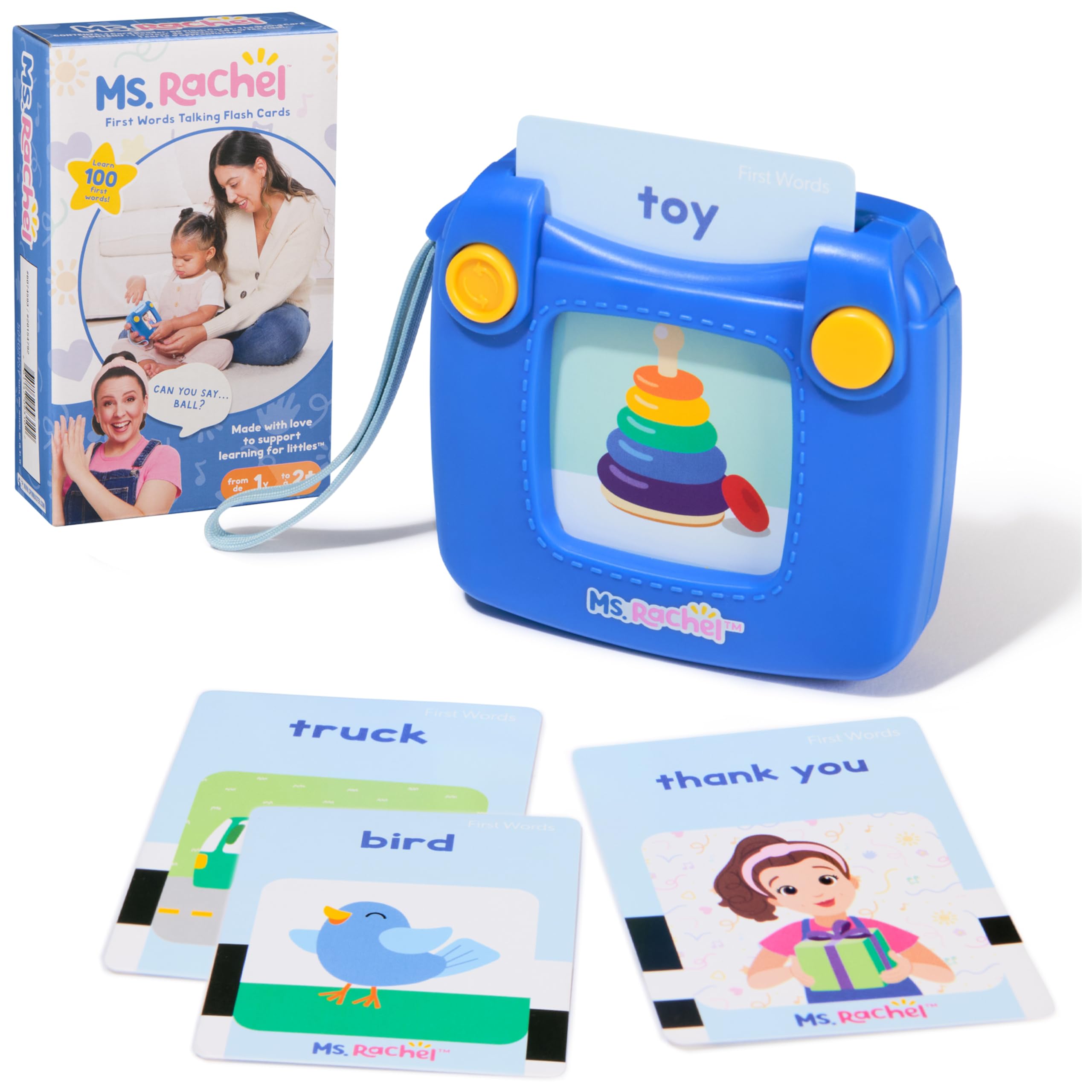 Ms. Rachel First Words Flash Cards, Electronic Card Reader, 100 Words | Electron