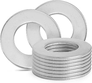 1" Stainless Steel Flat Washers - Approx. 1" ID x 2" OD - 10 Pcs | Zernmiarder Metal Washers for Screws and Bolts, Home Hardware Replacement Parts