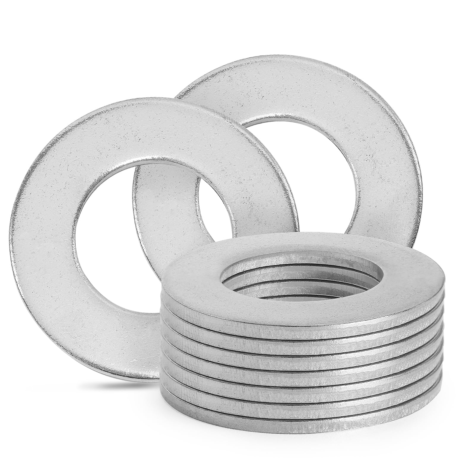 1" Stainless Steel Flat Washers - Approx. 1" ID x 2" OD - 10 Pcs | Zernmiarder M
