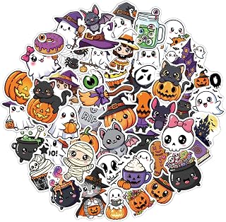 Halloween Stickers 100PCS Waterproof Vinyl Decals for Water Bottle Stickers | Halloween Party Supplies Decorations for Skateboard Laptop Notebooks Stickers Gift to Friends Family Halloween Party Favors