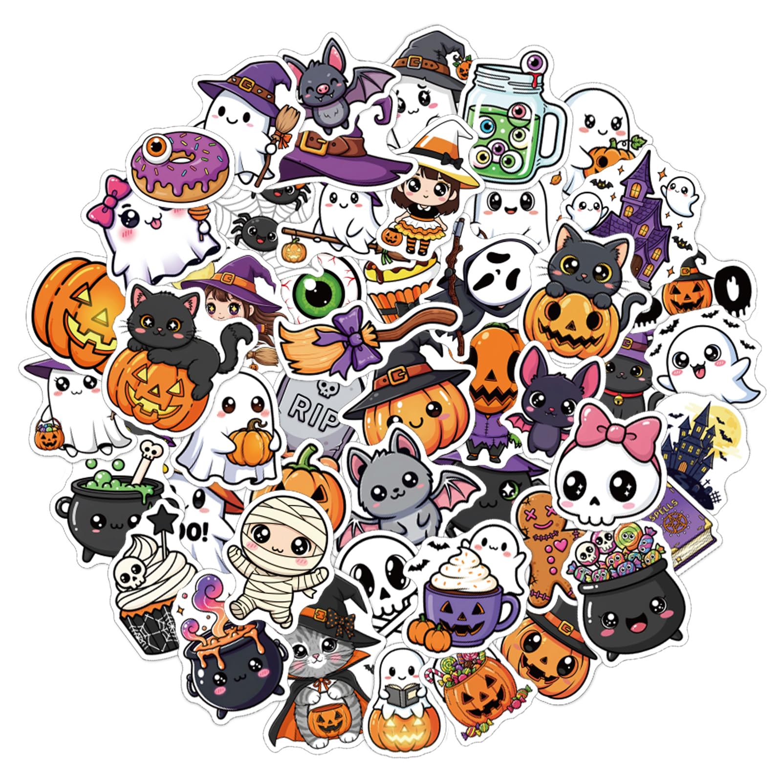 Halloween Stickers 100PCS Waterproof Vinyl Decals for Water Bottle Stickers | Ha