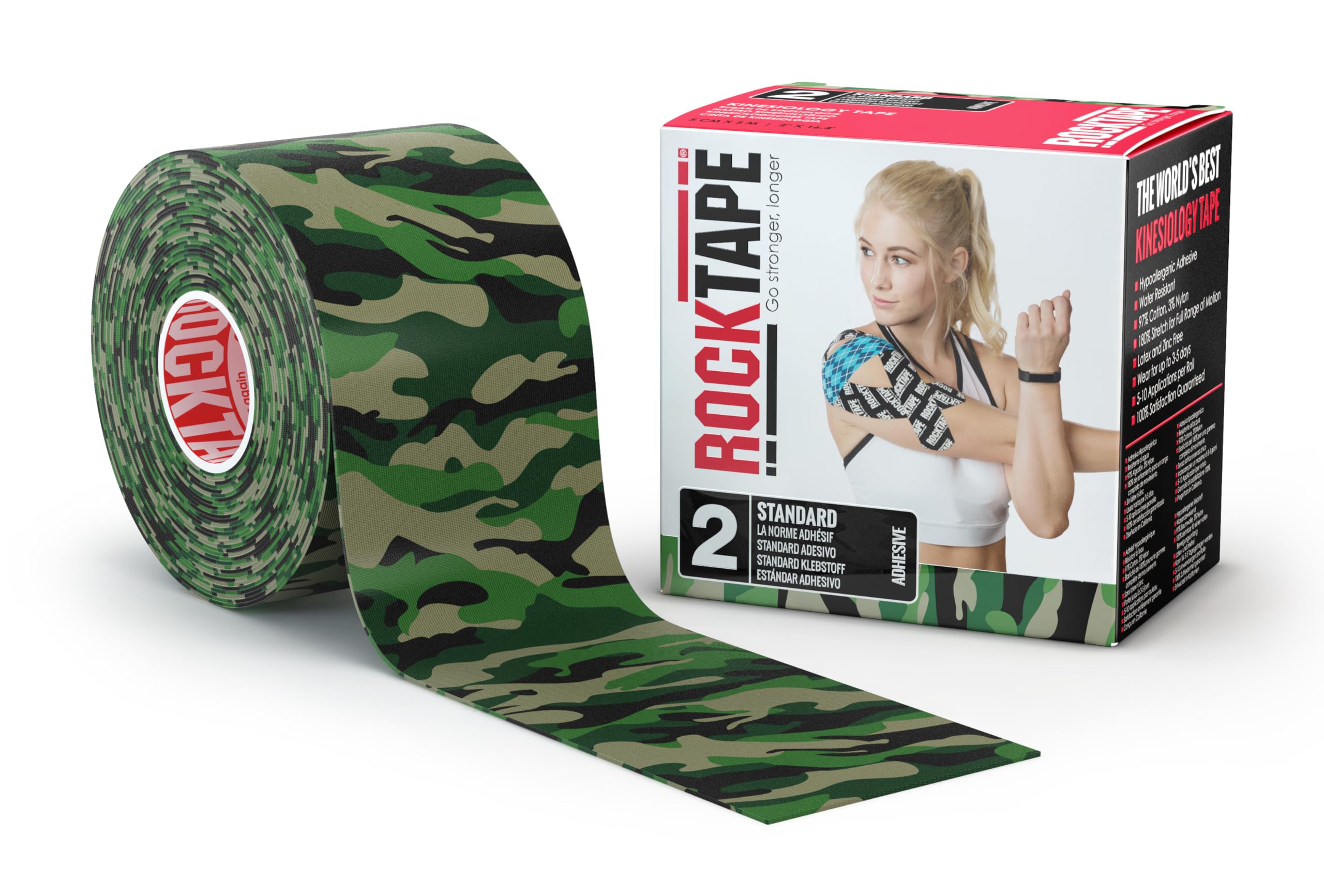 RockTape Kinesiology Tape Athletes, Water Resistant, Reduce Pain & Injury Recove