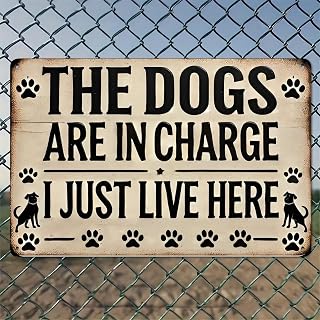 Rustic Dog Paw Prints Aluminum Wall Sign - 8 x 12 Inch - Vintage Indoor Outdoor Decor for Home, Office, Cafe, Yard and Garden