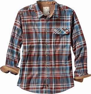 Legendary Whitetails Buck Camp フランネルシャツ、長袖格子柄ボタンダウンカジュアルシャツ、コーデュロイカフス、秋冬服 Buck Camp フランネルシャツ、長袖格子柄ボタンダウンカジュアルシャツ、コーデュロイカフス、秋冬服 メンズ