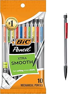 BIC Xtra-Smooth Mechanical Pencils, Medium Point, 0.7mm, 10-Count Pack | With Erasers, Bulk Use for School or Office Supplies, Clean Erasing, Strong Lead, Ideal for Standardized Tests