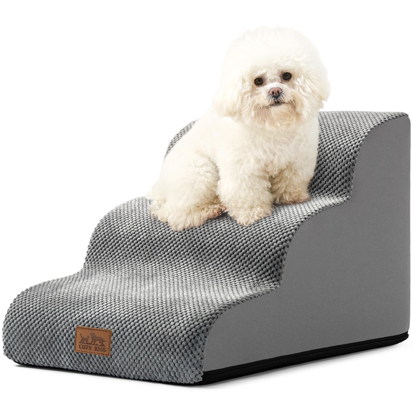 COZY KISS Dog Stair for Small Dog 15.7" H, 3 Step Pet Ramp for Couch