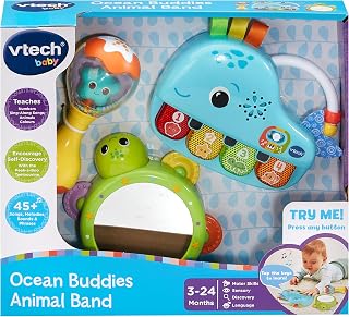 Vtech Baby Ocean Buddies Animal Band, English | Whale piano, starfish maraca and turtle tambourine encourage musical discovery and hands-on play. Ages 3-24 months