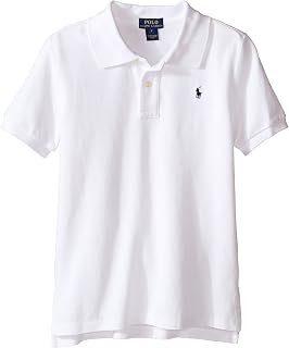 Polo Ralph Lauren Boy's Cotton Mesh Polo Shirt (Little Kids) White 7 Little Kid