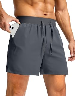 Soothfeel Men's Athletic Running Shorts with Zipper Pockets, 9"/7"/5