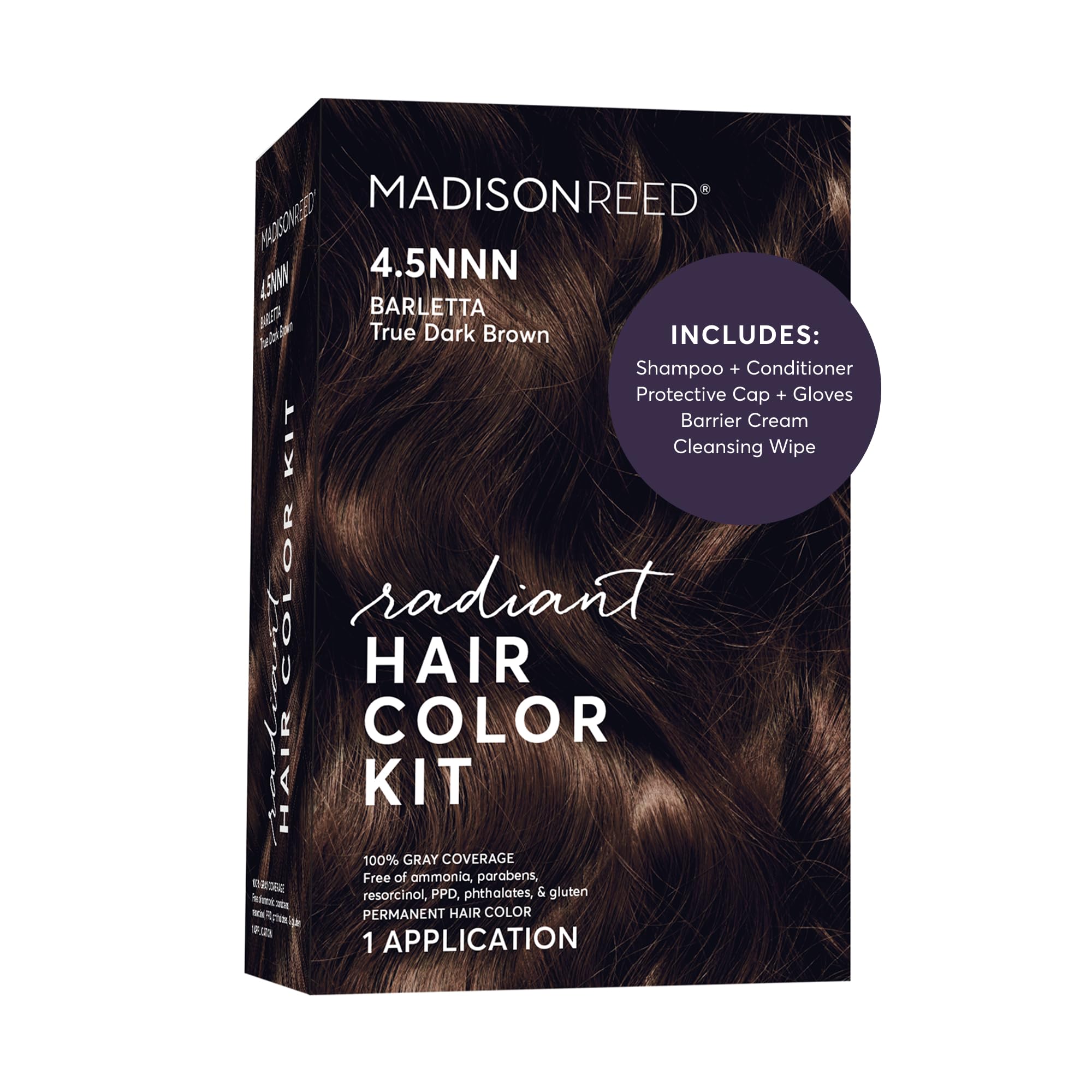 Madison Reed Radiant Hair Color Kit, 4.5NNN Darkest Brown, 1 Pack | 100% Gray Co