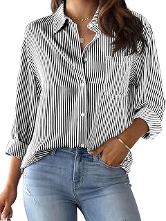 CUNLIN Women's Grade 4 Wrinkle Resistant Long Sleeve Collared Shirts with Pocket