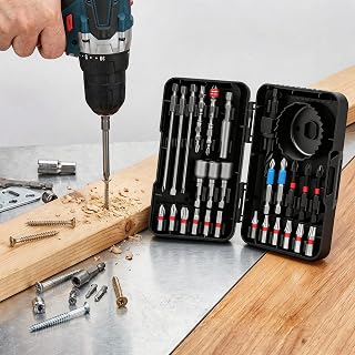 27 Pcs Portable Electric Screwdriver Bit Set with Steel Storage Box, Electrician Screwdriver, Screwdriver Bit and Socket Set for Electrician