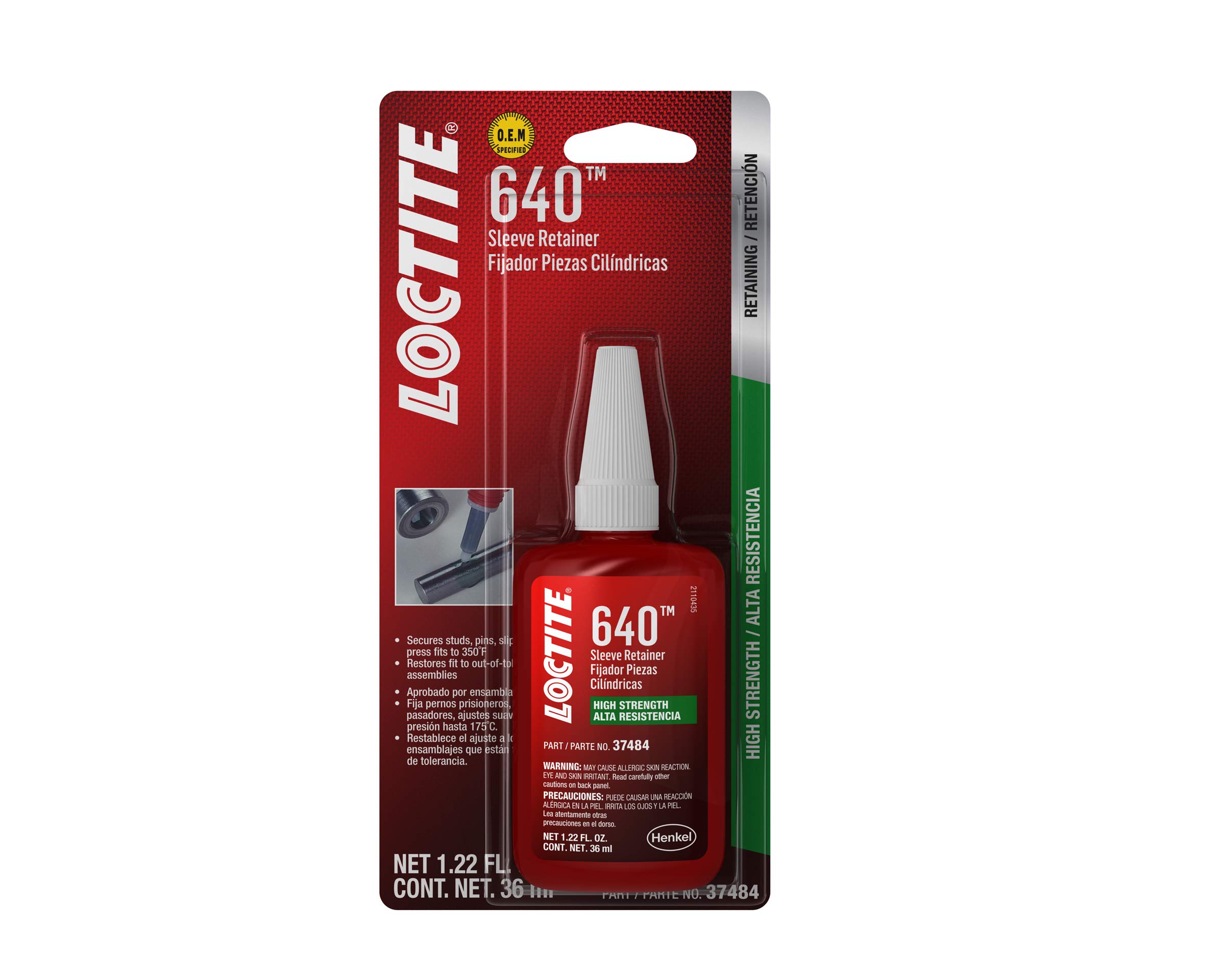 Loctite 37484 640 High Strength Sleeve Retainer Bottle - 36 ml