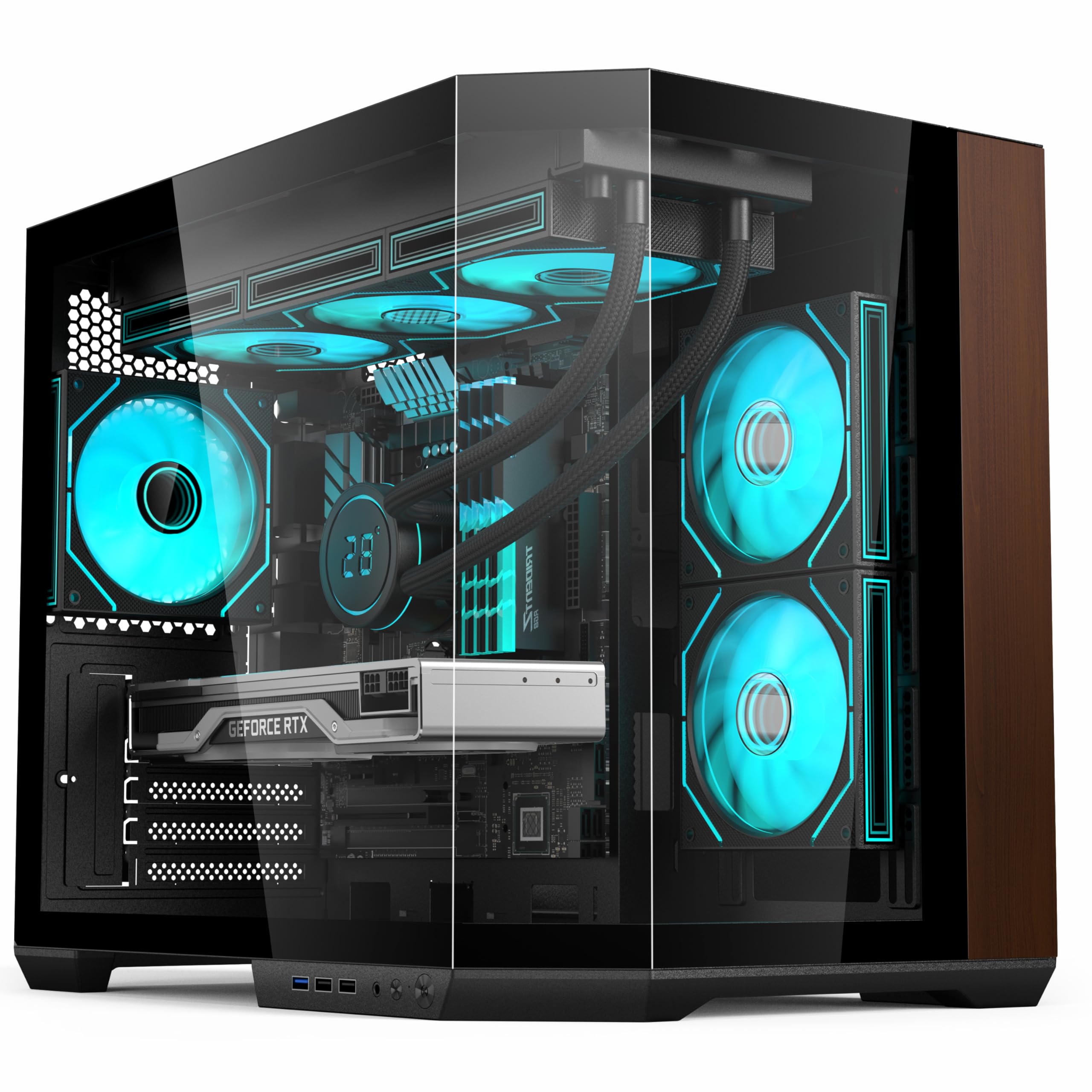IONZ APEX EMBER- PC Gaming Case, M/ATX Mid Tower, Dual Chamber - Front I/O Type 