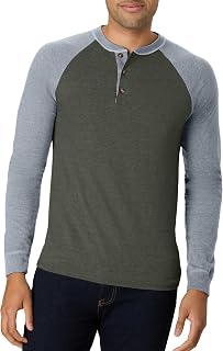 Hanes Mens T-Shirts, Men's Beefyt Henley Shirts, Men's Cotton Long Sleeve Shirts