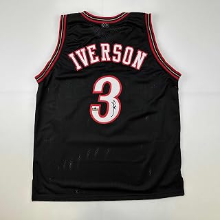 Facsimile Autographed Allen Iverson Philadelphia Black Reprint Laser Auto Basketball Jersey Size Men's XL