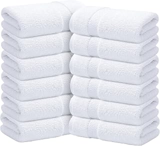 Infinitee Xclusives 100% Cotton Luxury Wash Cloths for Showering - 12 Pack | Facecloths |30x30 cm| - Soft and Absorbent Face Towels for Bathroom Wash Clothes - Gym, Spa & Hotel Use