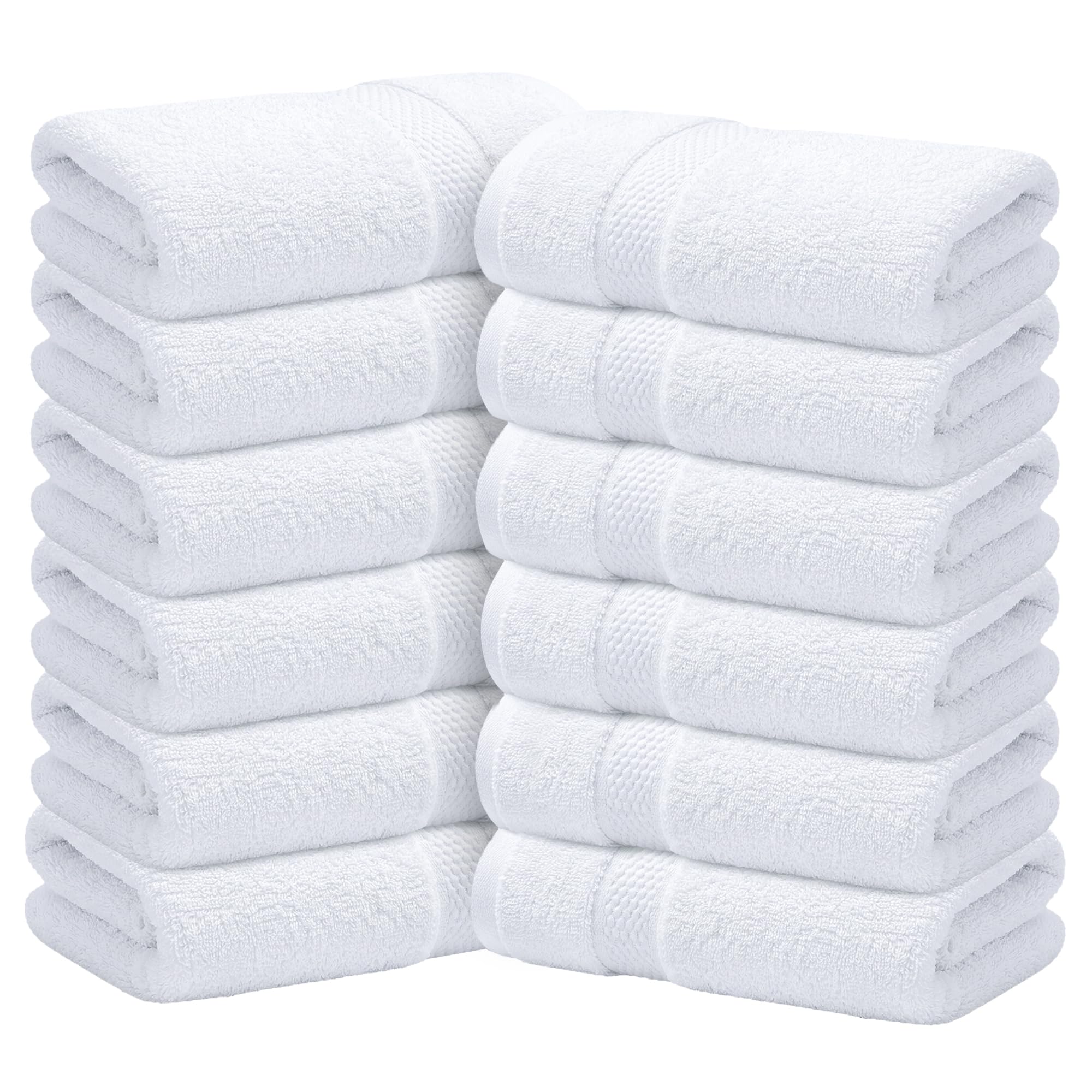 Infinitee Xclusives 100% Cotton Luxury Wash Cloths for Showering - 12 Pack | Fac