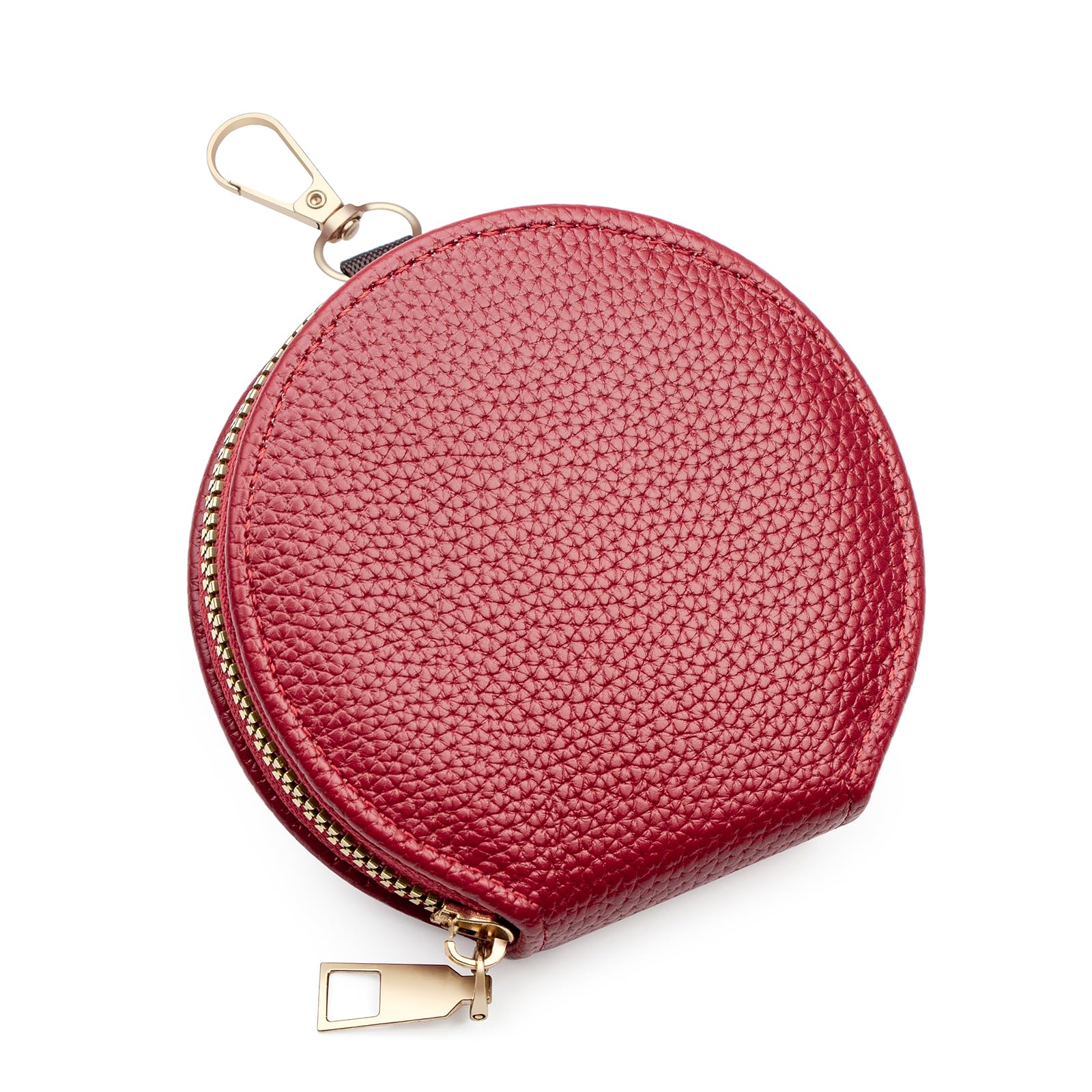 defway Small Card Wallet for Women - Soft PU Holder with Coin Pocket, Red