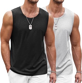 COOFANDY Men's Tank Top Sleeveless Shirt Lightweight Fitness Muscle Shirt Quick-Drying Gym Underarm Shirt Sleeveless Functional Shirt for Men