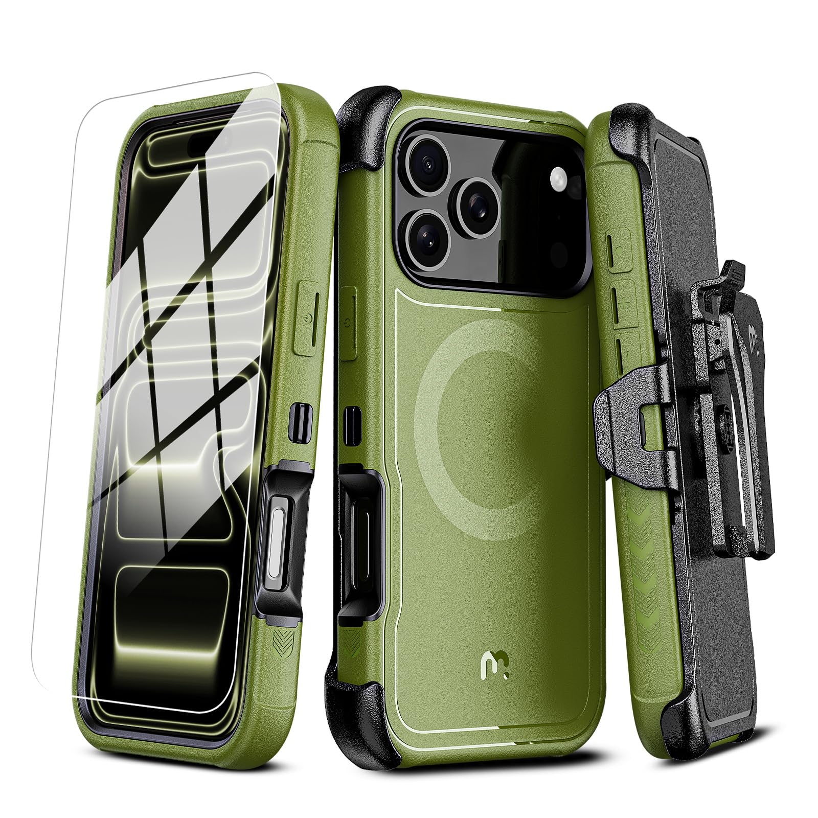M MYBAT PRO Custodia per iPhone 17 Pro Max con clip per cintura, custodia Maveri