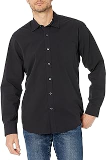 Amazon Essentials Men's Casual Long Sleeve Straight Fit Poplin Shirt