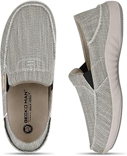 Mens Slip On Shoes, Canvas Mens Loafers with Arch Support & Soft Lining