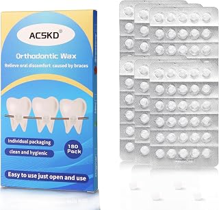 ACSKD 180PCS Braces Wax,Orthodontic Wax with Individual Packaging,Dental Waxs for Braces Wearer Travel Home Office,Original