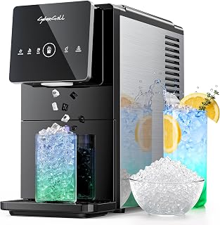 CyberChill Nugget Ice Makers Countertop Dispenser, 40lbs/Day Touch-Free Ice | Chewable Pebble Ice Machine with Removable Water Tank, Self-Dispensing Ice, Self-Cleaning, for Home, Office, Kitchen, Party